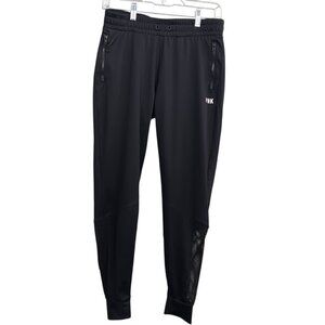 PINK VICTORIA'S SECRET ULTIMATE Women's Black Mesh Jogger Size S Pants Yoga Gym